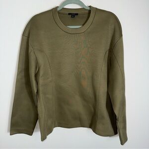 COS Pullover Scuba Sweatshirt-Olive Green-Long Sleeves-Size Medium